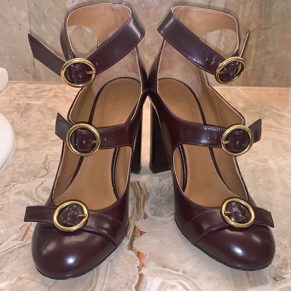 Chloe buckles pump in deep purple - Picture 8 of 9